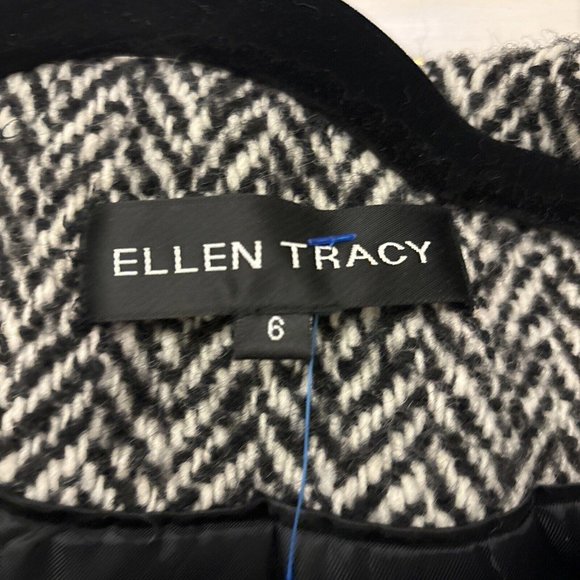Women’s Ellen Tracy. Wool Herringbone White & Black. Size 6. Work Casual Great - Picture 3 of 10